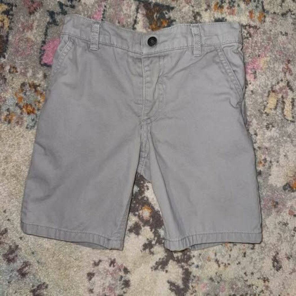 Calvin Klein Jeans Boys Gray Chino Shorts Size 5 Cotton Twill Elastic Waistband
